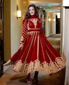 NSR 817 Faux Georgette With Full Heavy Embroidery Sequence Work Gown With Bottom Dupatta Wholesale Online